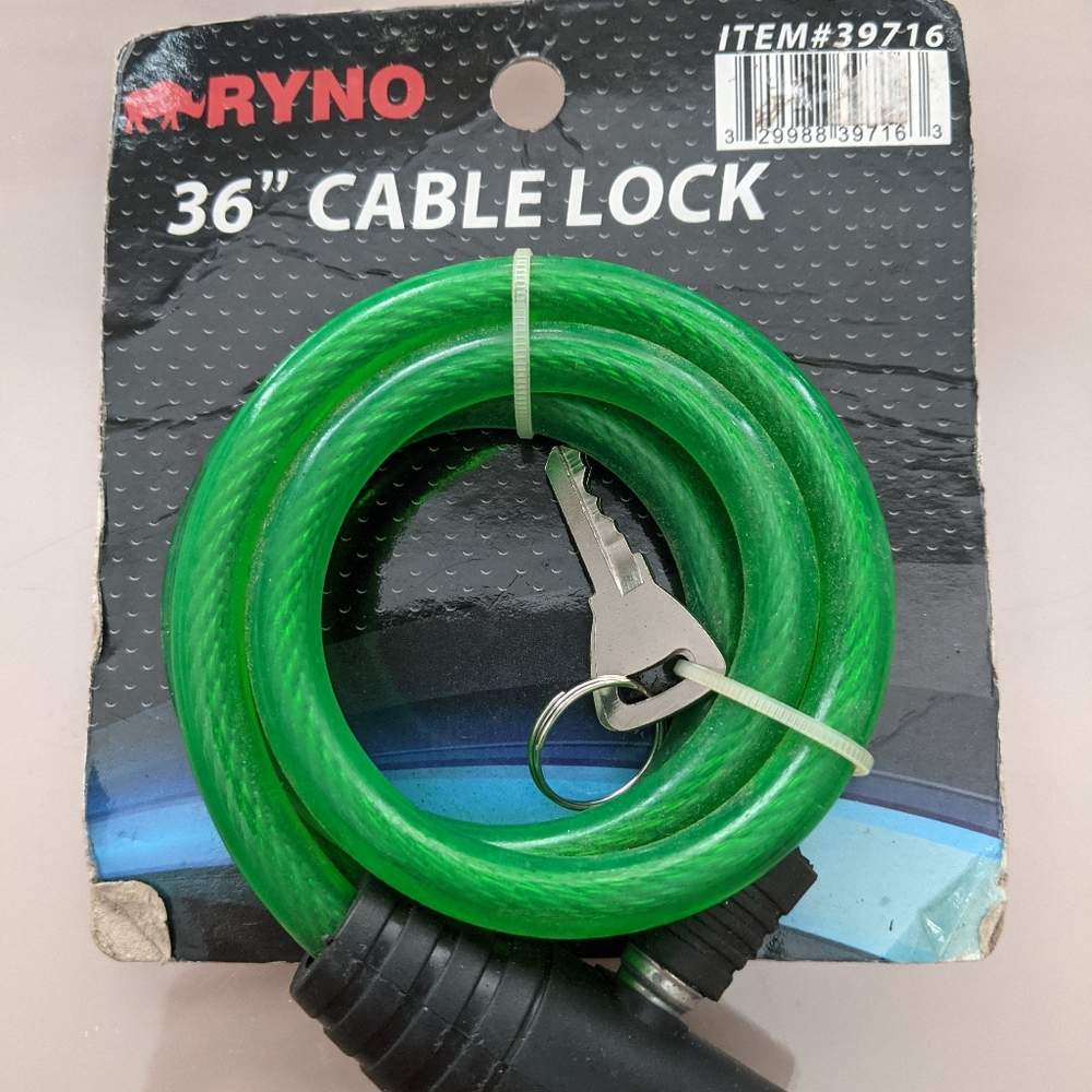 Lock, cable, with 2 keys